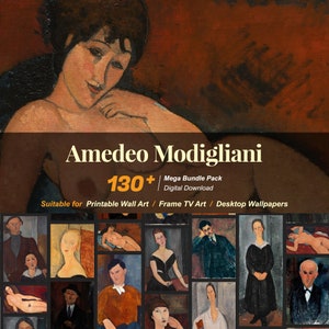 130+ Amedeo Modigliani Collezione di dipinti famosi / Risorse artistiche digitali ad alta risoluzione / Download digitale istantaneo / R-01