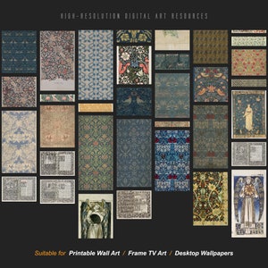 May include: A collection of 20 high-resolution digital art resources featuring intricate patterns and designs. The images are suitable for use as printable wall art, frame TV art, or desktop wallpapers.
