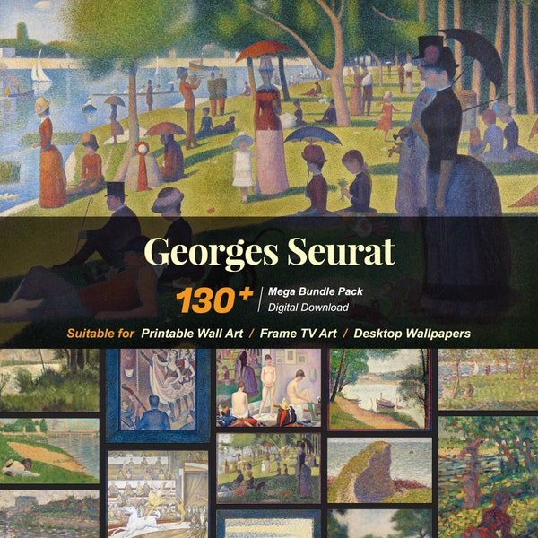 130+ Georges Seurat Famous Paintings Collection | High-Resolution Digital Art Resources | Instant Digital Download | R-09