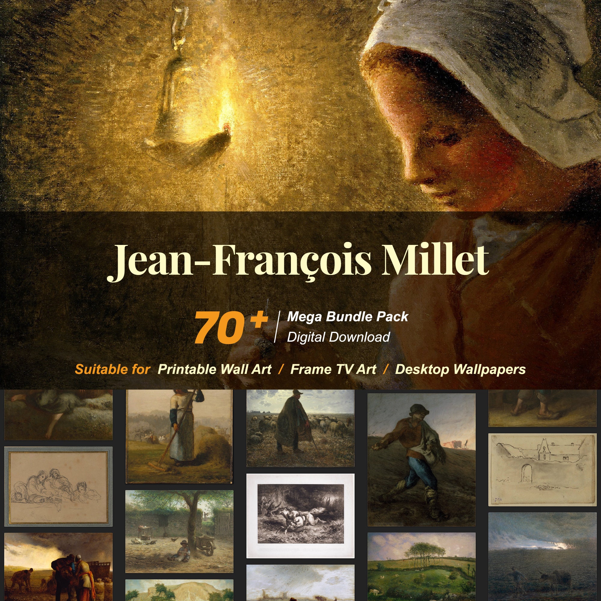 70 Jeanfrançois Millet Famous Paintings Collection Etsy Canada