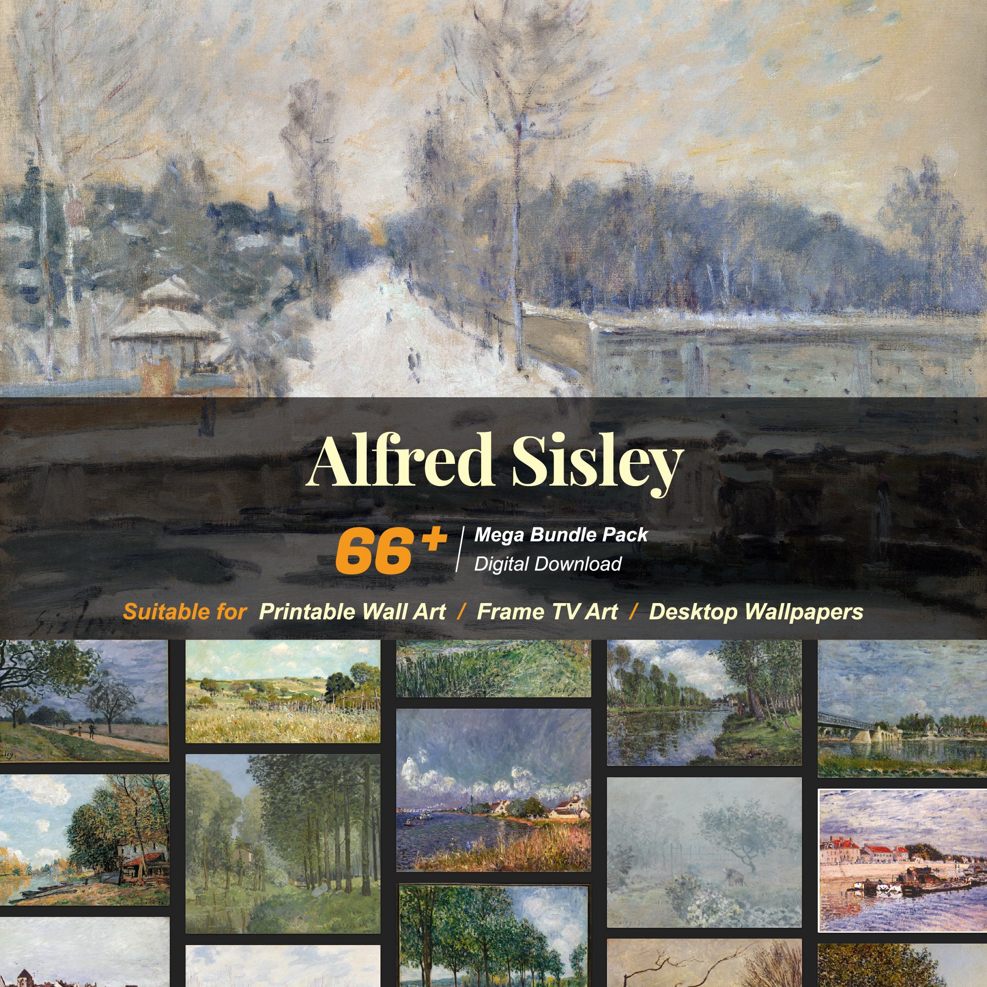 Alfred Sisley、シャンパーニュ近く、希少画集画、新品高級額 アルフレッド・シスレー、Alfred Sisley、希少画集画、新品額装付