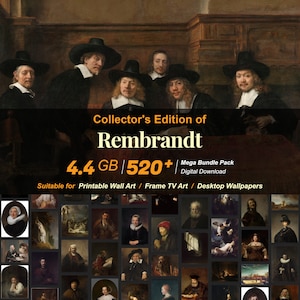 520+ Rembrandt berühmte Gemälde Sammlung | Hochauflösende digitale Kunst-Ressourcen | Sofortiger digitaler Download | R-22