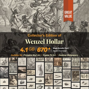 670+ Wenzel Hollar Berühmte Gemälde Sammlung | Hochauflösende digitale Kunst-Ressourcen | Sofortiger digitaler Download | R-153