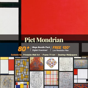 80+ Piet Mondrian Paintings Collection | High-Resolution Digital Art Resources | Instant Digital Download | R-82