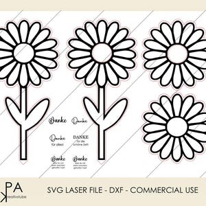 Laserdatei Blume Schulschluss Schule Kindergarten Abschiedsgeschenk Geschenk _ SVG und DXF-Datei inkl. Gewerbelizenz