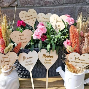 Laserdatei Muttertag Mama Blumenstecker Blumentopfstecker Caketopper Muttertagsgeschenk _ SVG und DXF-Datei inkl. Gewerbelizenz