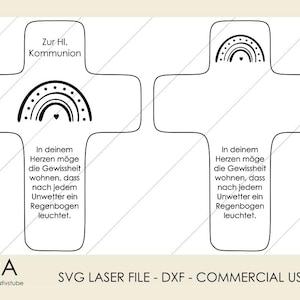 Fichier laser croix croix en bois communion cadeau de communion_ fichier SVG et DXF incluant une licence commerciale