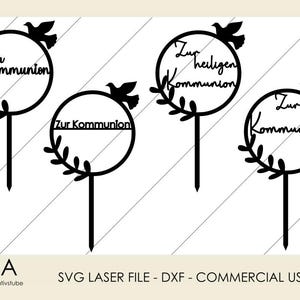Fichier laser Caketopper Topper Communion Première Communion _ Fichier SVG et DXF incluant une licence commerciale