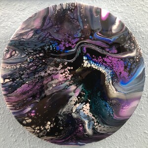 Fluid Art | Acrylic Pour Painting | Purple Blue Storm | Unique Gifts | Handmade Art | Abstract Paint