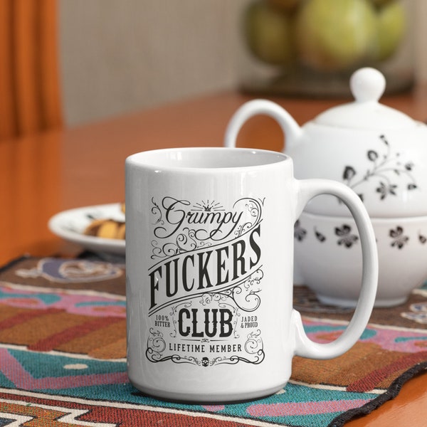 Grumpy Fuckers Club, kantoor mok, 15oz mok, grappige, onbeleefde, ruwe mok kantoor geschenken sarcastische mok