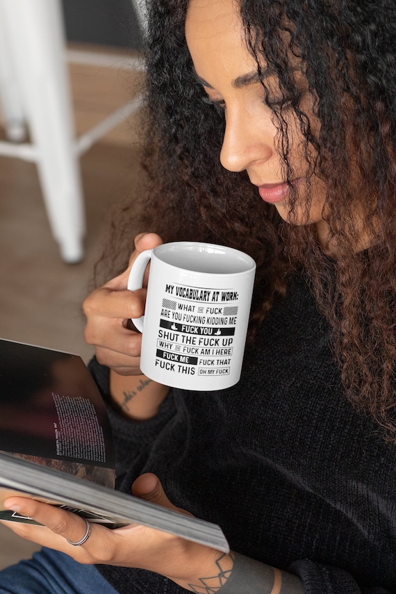 my work vocabulary, office mug, 15oz mug, Funny, rude, crude mug office gifts sarcastic mug