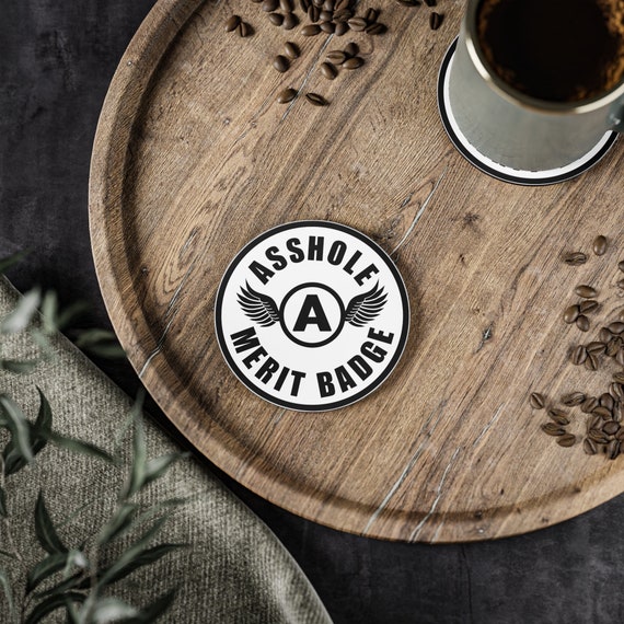 Asshole Merit Badge Coasters