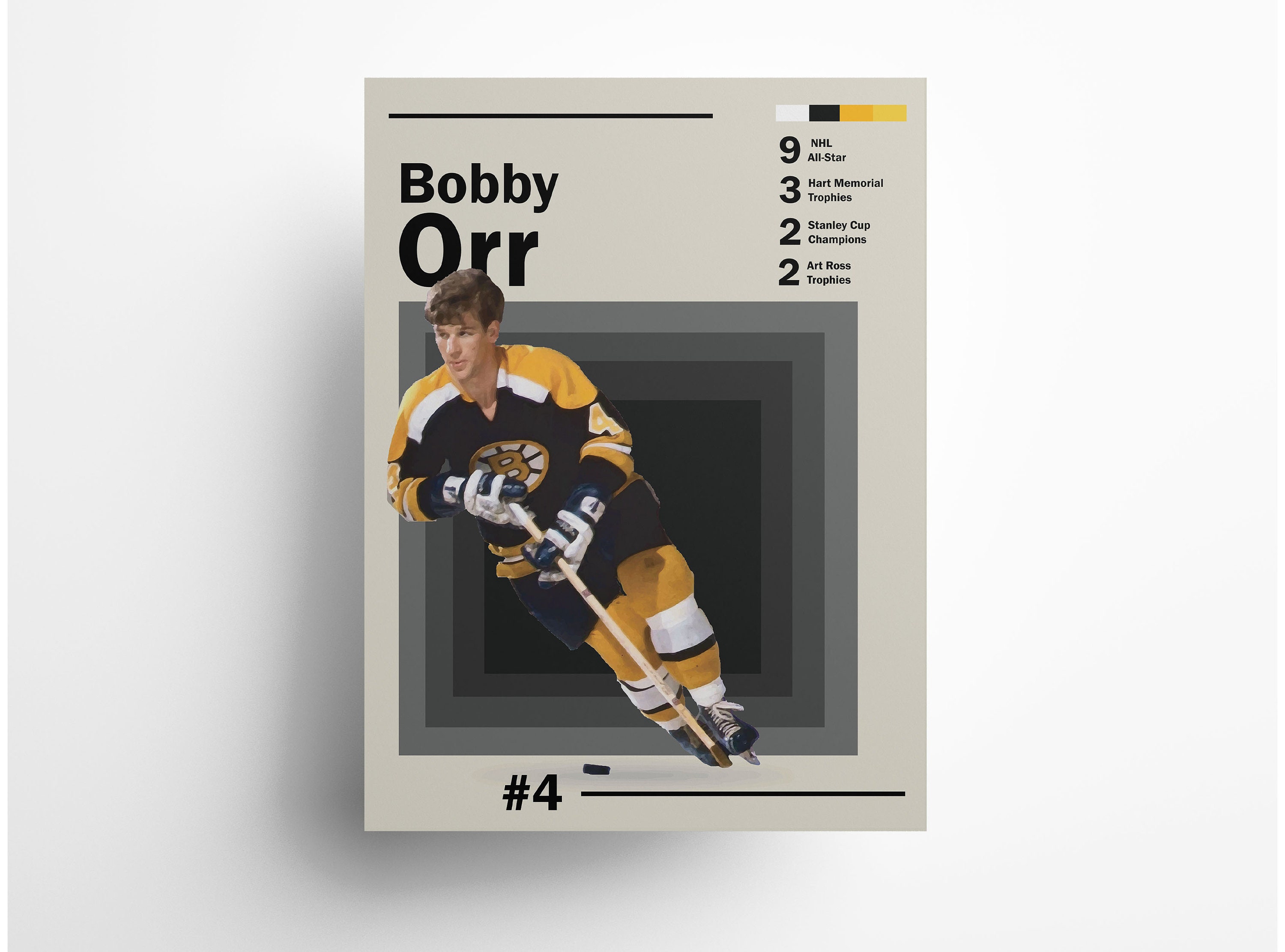 Robert G. Orr Retire Number 4 Patch Hockey Jersey Boston 