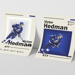 Victor Headman Tampa Bay Lightning | Hockey poster, modern NHL wall art, Hockey bedroom, sports games room print, nhl fan gift idea