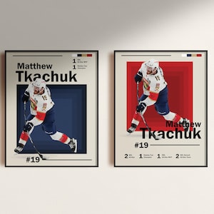 Matthew Tkachuk Florida Panthers | Hockey poster, modern minimalist NHL wall art, Hockey bedroom, sports games room print, nhl fan gift idea