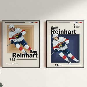 Sam Reinhart Florida Panthers | Hockey poster, modern minimalist NHL wall art, Hockey bedroom, sports games room print, nhl fan gift idea