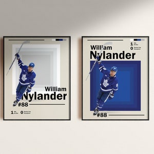 William Nylander Toronto Maple Leafs | Hockey Poster, moderne minimalistische Wandkunst, Hockey Schlafzimmer, Sportspielraum Druck, nhl Fan Geschenkidee
