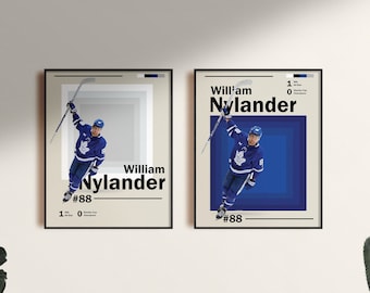 William Nylander Toronto Maple Leafs | Hockey poster, modern minimalist wall art, Hockey bedroom, sports games room print, nhl fan gift idea