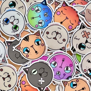 Cute Kitty Pack! 8 Premium Waterproof Vinyl Die-cut Pet Cat Stickers Set