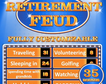 Retirement Friendly Feud Game | Retirement Party | Office Games | Office Farewell Party | Party Game | Work Games | Coworker Retirement