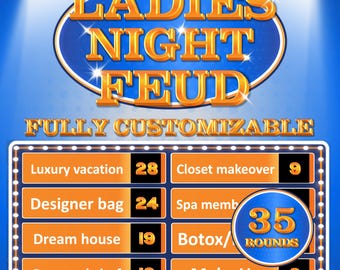 Ladies Night Feud | Party Game | Ladies Night Games | Girls Night Games | Bachelorette Games | Ladies Game Night | Adult Games| Hen Do Party