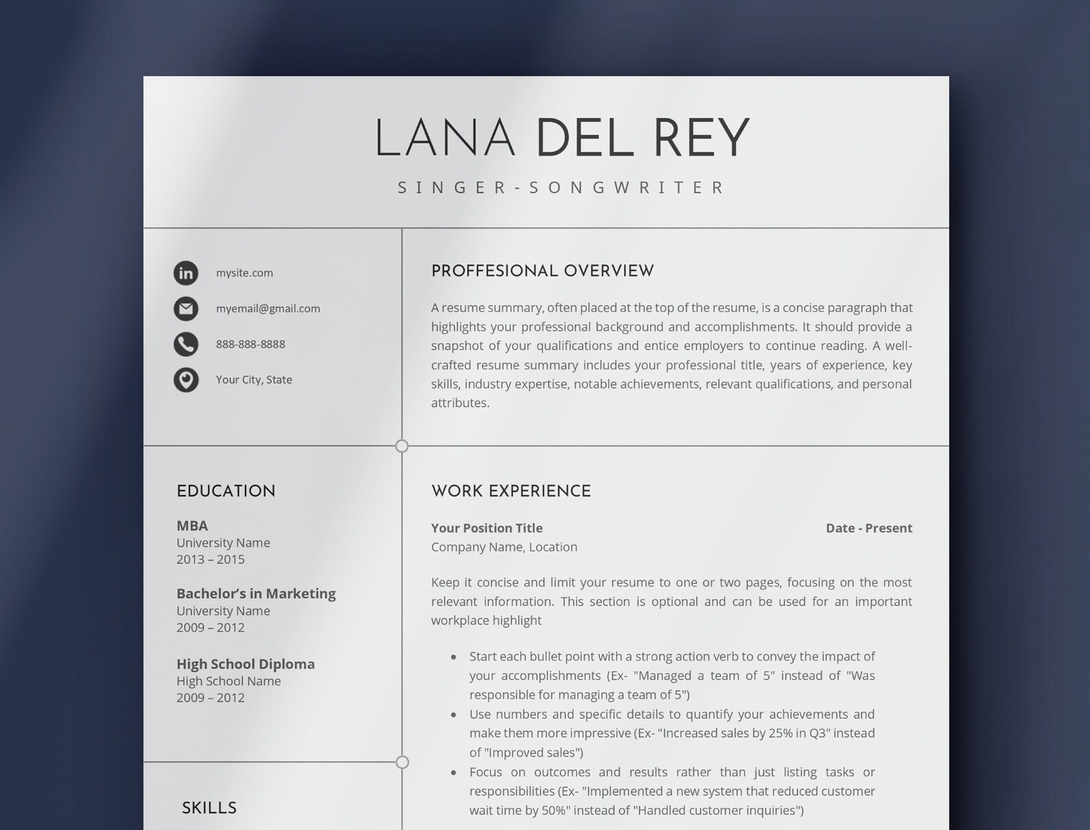 FREE Modern Resume Template Stand - Il 1588xN.5293462393 7li2 