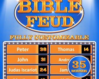 Bible Feud Template | Powerpoint Games | Bible Games | Party Games | Family Game Night | Church Games | Party Game | Powerpoint Game