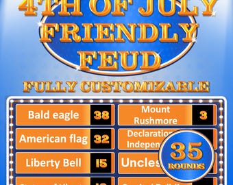 4th Of July Friendly Feud | 4th of July Activity | July 4th Party Games | Family Game Night | American Party Games | 4th of July Party