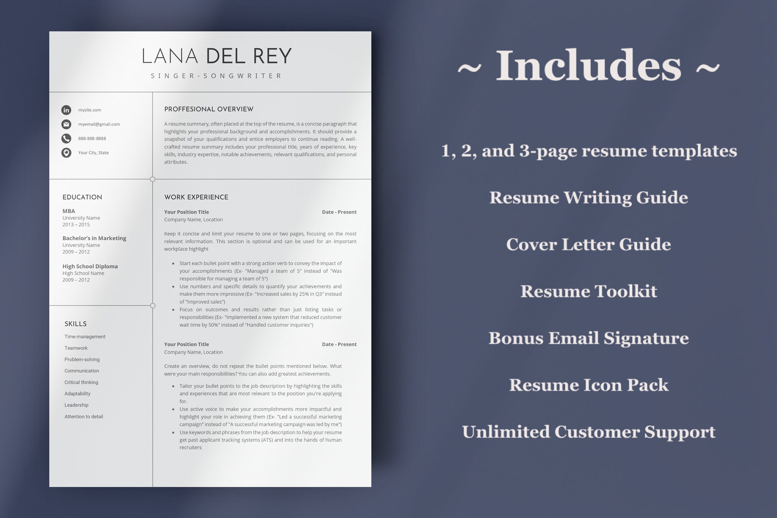 FREE Modern Resume Template Stand - Il Fullxfull.5268498196 Hizo 