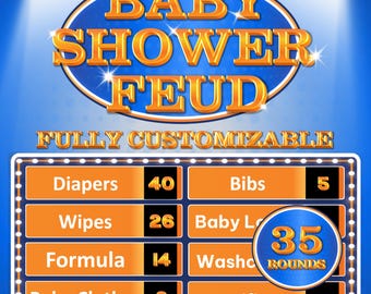 Baby Shower Friendly Feud Template | Powerpoint Games | Party Games | Family Game Night | Shower Games | Party Game | Powerpoint Game