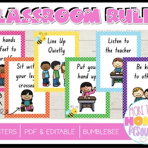 EDITABLE Classroom Rules and Expectations Behaviour Management Bulletin Board Display