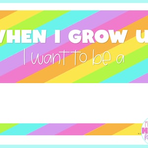 When I Grow Up I Want To Be Printable Sign First Day of School Classroom Photo Booth Instant Download