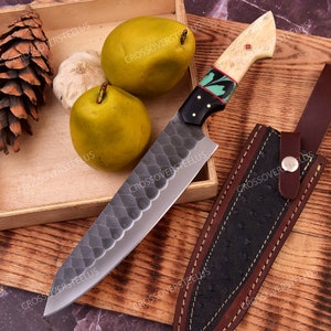 Damascus chef knife, Handmade chef Knife, Hand Forged Damascus knives, Kitchen Knife, Anniversary Gift, Birthday Gift, Christmas Gift USA