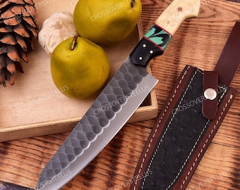 Damascus chef knife, Handmade chef Knife, Hand Forged Damascus knives, Kitchen Knife, Anniversary Gift, Birthday Gift, Christmas Gift USA