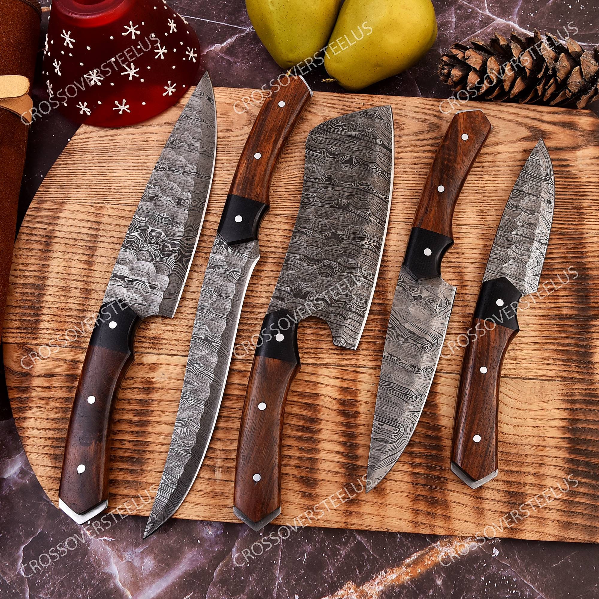 EUNA 5 PCS Chef Knife Set Ultra Sharp Kitchen Knife Set with