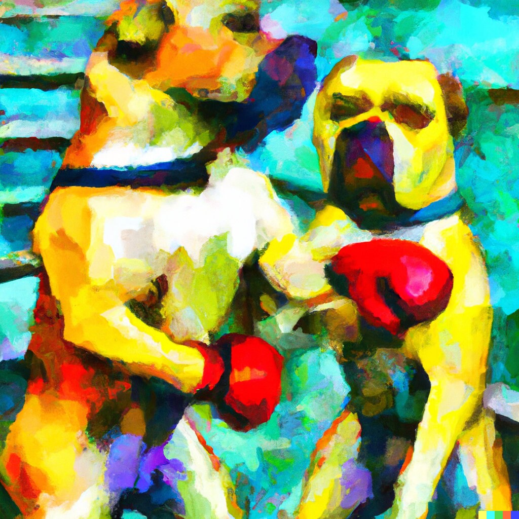 Dogs Boxing Etsy