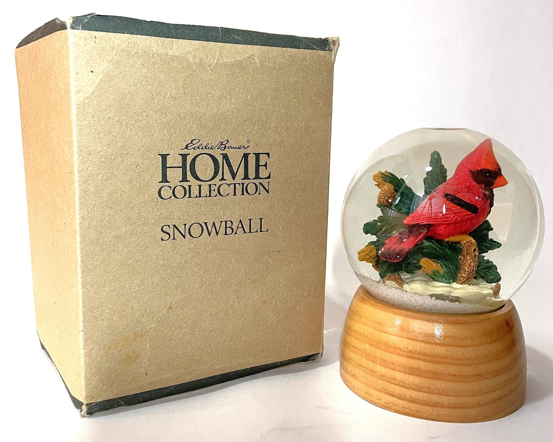 Vintage Eddie Bauer Home Collection Red Cardinal Snow Globe Etsy