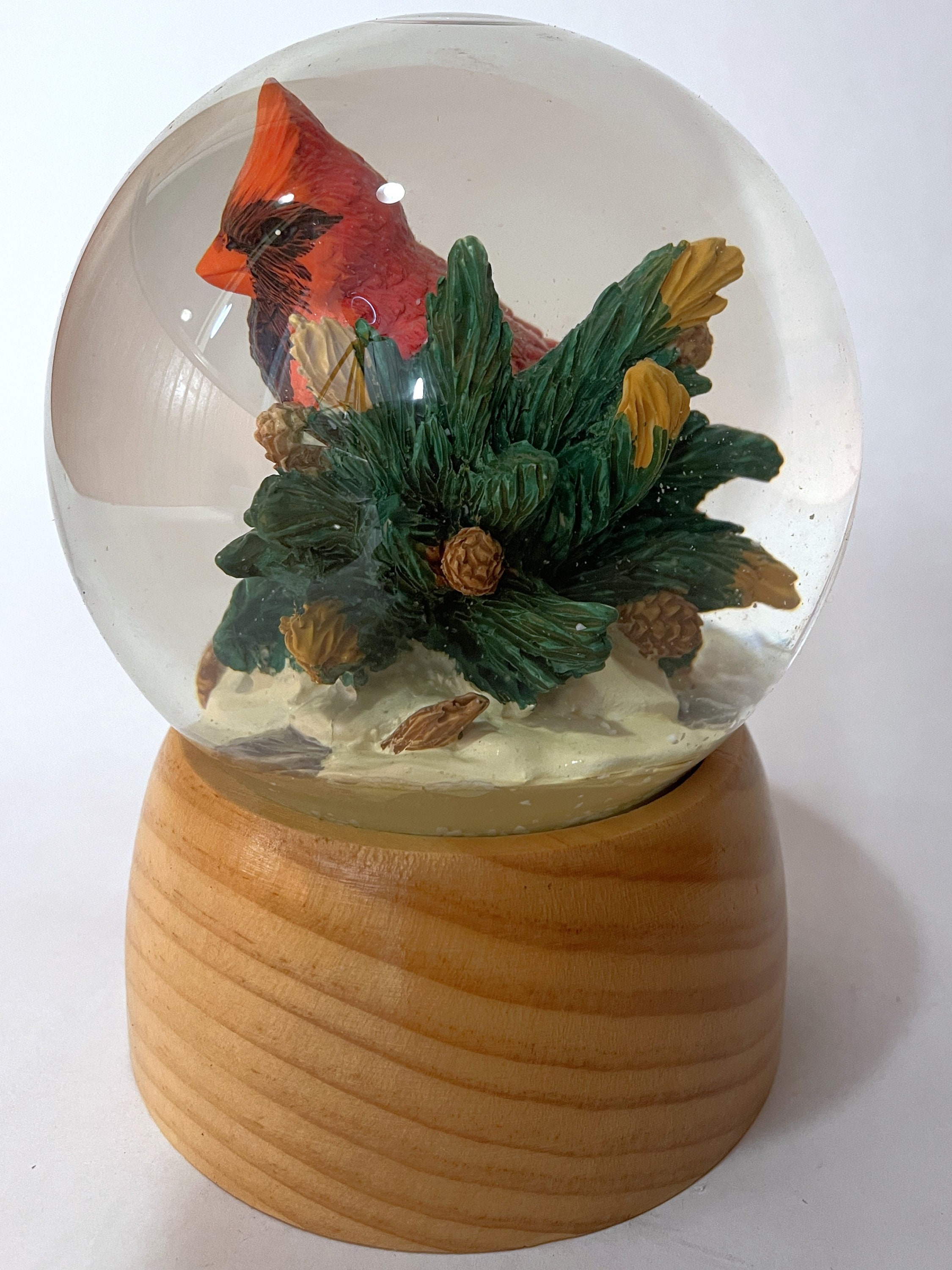 Vintage Eddie Bauer Home Collection Red Cardinal Snow Globe Etsy
