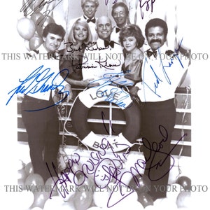 The LOVE BOAT Cast Gavin MacLeod Bernie Kopell Ted Lange Fred Grandy Pat Klous Jill Whelan + signed autograph autographed 8x10 photo reprint