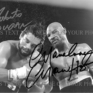 Roberto Duran and Marvelous Marvin Hagler signed autograph autographed 8x10 reprint photo Boxing Legends
