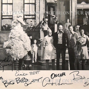 SESAME STREET TV Show Cast Facsimile signed autograph autographed 8x10 photo Muppets Big Bird Burt and Ernie Oscar Grouch Carroll Spinney +