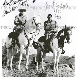 The LONE RANGER TV Show Cast Clayton Moore and Jay Silverheels Tonto signed autograph autographed 8x10 reprint photo Classic Westerns