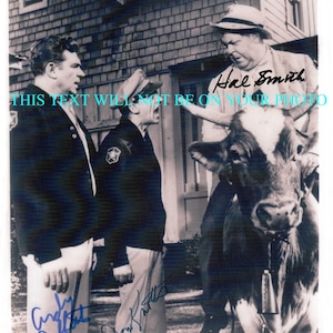The ANDY GRIFFITH Show Cast Don Knotts Andy Griffith and Hal Smith signed autograph autographed 8x10 reprint photo Classic TV Mayberry