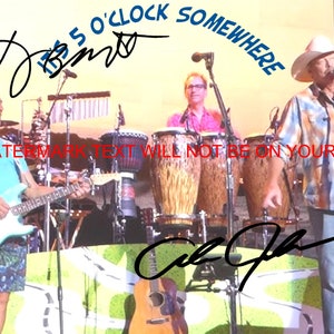 Jimmy Buffett and Alan Jackson signed autograph 6x9 reprint photo of the two legendary performers, Its 5 O'Clock somewhere