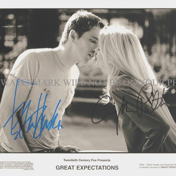 GREAT EXPECTATIONS Movie Cast Gwyenth Paltrow and Ethan Hawke signed autograph autographed 8x10 reprint photo Classic Love Story Cha Cha Cha