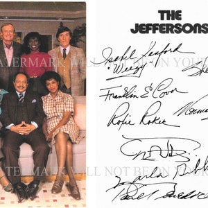 THE JEFFERSONS Cast Norman Lear Sherman Hemsley Isabel Sanford + signed autograph autographed 6x9 studio promo photo reprint Comedy TV