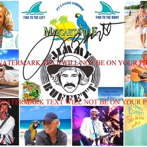 Jimmy Buffett signed autograph autographed 8x10 beautiful reprint photo collage of the legendary performer. Songs you know by heart  Buffet