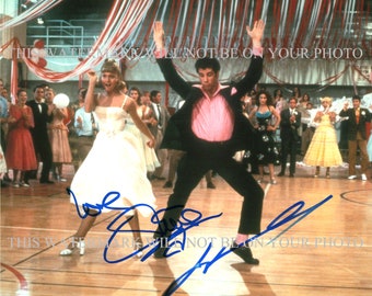 GREASE CAST Olivia Newton John and John Travolta signed autograph autographed 8x10 reprint photo  Tell Me More, Tell Me More