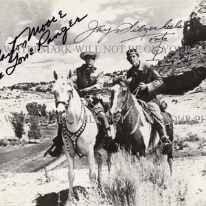 The LONE RANGER TV Show Cast Clayton Moore and Jay Silverheels Tonto signed autograph autographed 8x10 reprint photo Classic Westerns