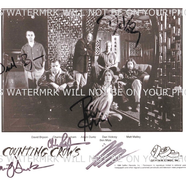 The COUNTING CROWS Band David Bryson Adam Duritz Charles Gillingham Matt Malley Ben Mize + signed autograph autographed 8x10 reprint photo